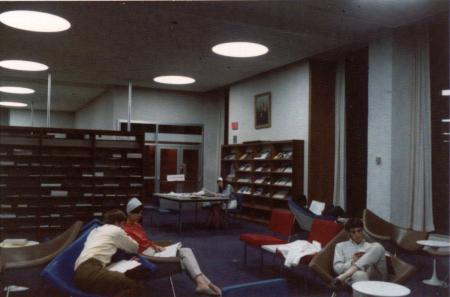 Students studying in Spahr Library, 1968