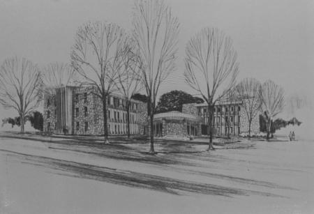 Kisner-Woodward Hall, architect's rendering, c.1970