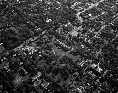 Aerial view of campus, c.1955