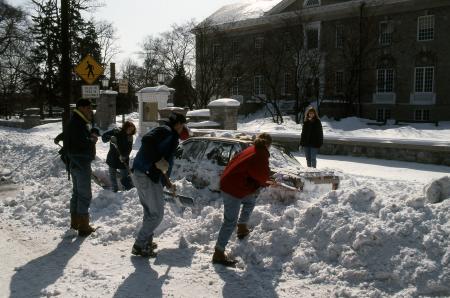 Car covered in snow, 1993