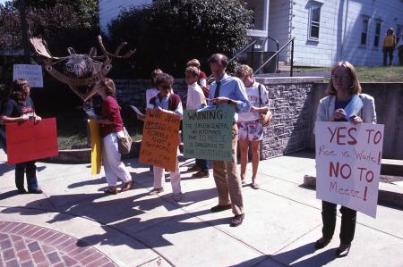 Protest against Edwin Meese, 1985