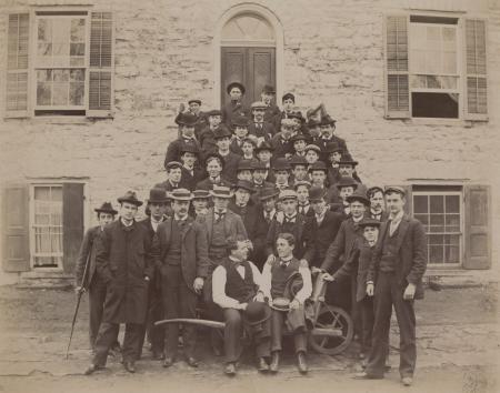 Professor Morris Prince with students, 1896