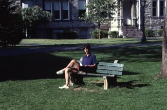 Student on a bench, c.1982