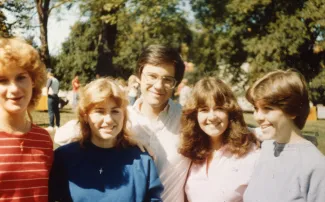 Students in the sun, c.1984