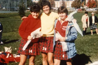 Lacrosse players after a game, c.1984