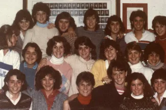 Sisters take a picture, c.1985