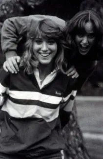 Two girls enjoy the outdoors, c.1985