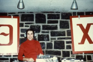 Theta Chi member DJs, c.1985