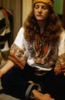 Student meditates, c.1985