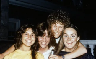 Five students take a picture, c.1985