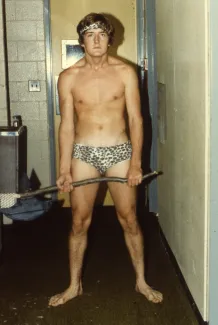 Student dressed as a caveman, c.1985