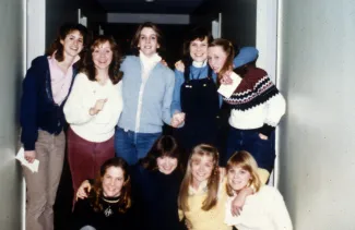 Group of girls pose together, c.1985