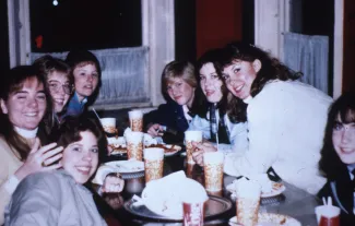 Students share a meal, c.1986