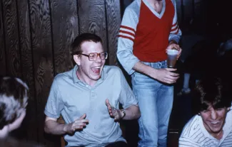 Student gets a big laugh, c.1986