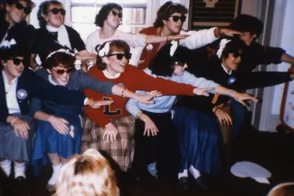 Sorority members perform, c.1987