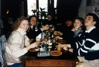 Out to dinner, c.1989