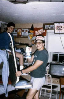 Student with Clorox and a vacuum, c.1990