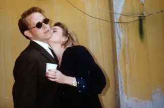 Couple kisses, c.1991