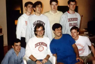 Group of guys smile, c.1991