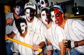 Boys wear face-paint, c.1991