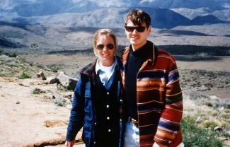 Two friends on a trip, c.1991