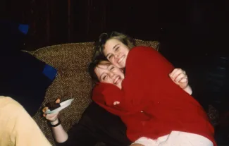 Friends embrace, c.1992