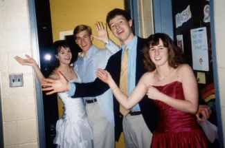 Two couples in formal attire, c.1992