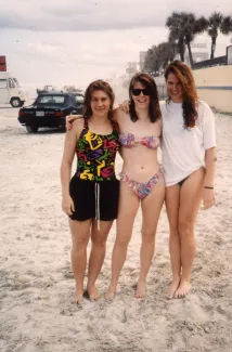 Three friends at the beach, c.1992