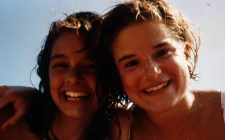 Two girls at the beach, c.1994