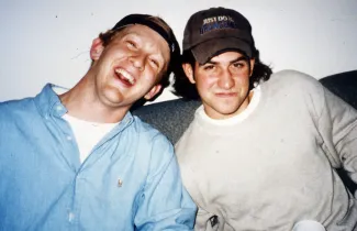 Two students sit in a dorm, c.1995