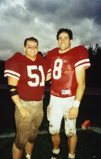 Two football players, c.1996