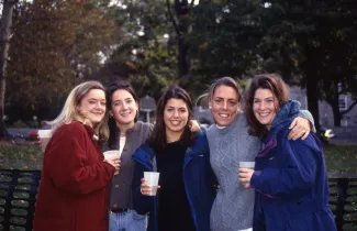 Friends pose, c.1996