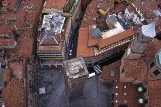 View of Garisenda Tower, 1996