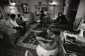 Students in a dorm room, c.1975