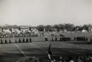 ROTC drill at Homecoming, 1952