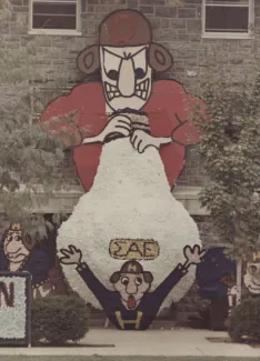 Homecoming spirit display by Sigma Alpha Epsilon, 1968