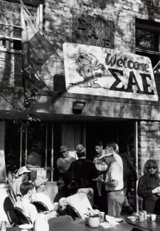 Sigma Alpha Epsilon celebration at Homecoming, 1990