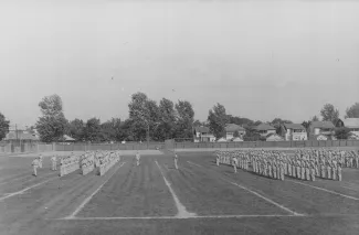 Drills on Biddle Field, 1944