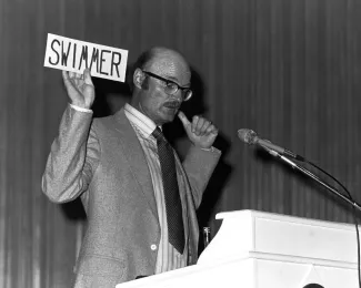 John Barth lecture, Arts Award, 1980