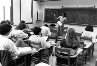 Economics class, c.1990