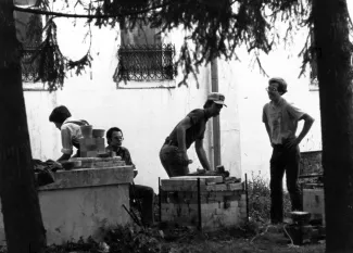 Ceramics class, c.1980