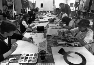 Painting class, c.1985