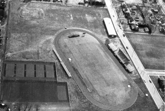 Aerial view of Biddle Field, c.1965