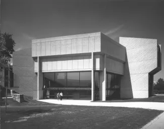 Anita Tuvin Schlechter Auditorium main entrance, c.1971