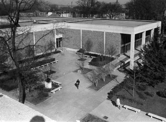 Holland Union Building entrance, c.1970