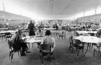 Students in the HUB Dining Hall, 1976