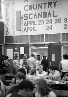 HUB Dining Hall food service line, 1982