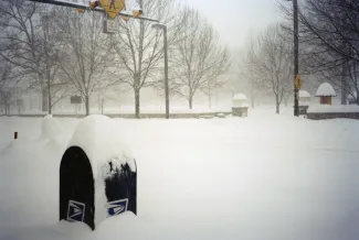 Morgan Field covered in snow, 2003