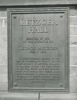 Metzger Hall plaque, c.1935