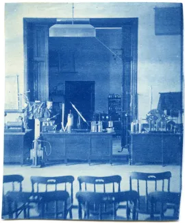 Charles Francis Himes in Tome lab, c.1890